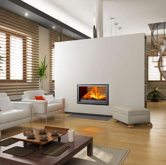 Woodfire RX DS double sided inset boiler stoves